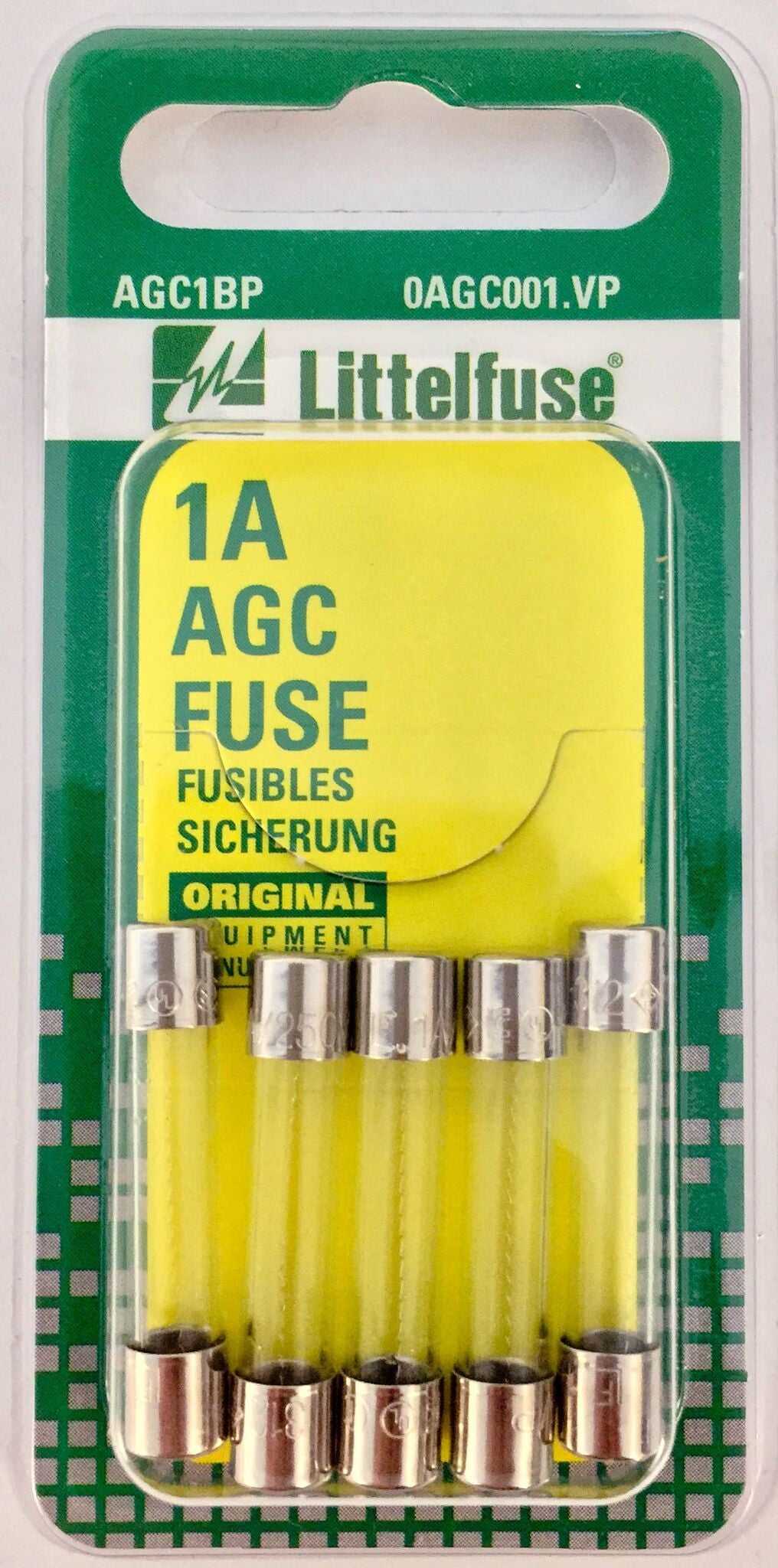 Littelfuse Inc., 0AGC001.VP Littelfuse Inc. Schmelzsicherung Glasrohr