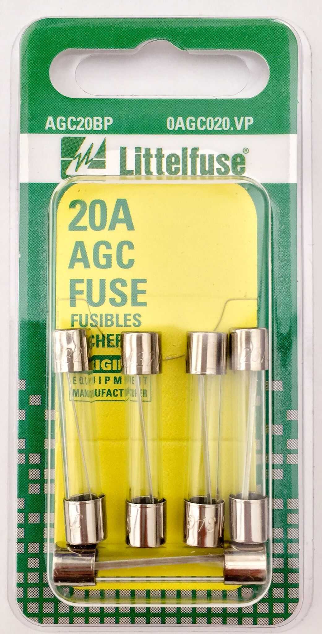 Littelfuse Inc., 0AGC020.VP Littelfuse Inc. Sicherung Glasrohr