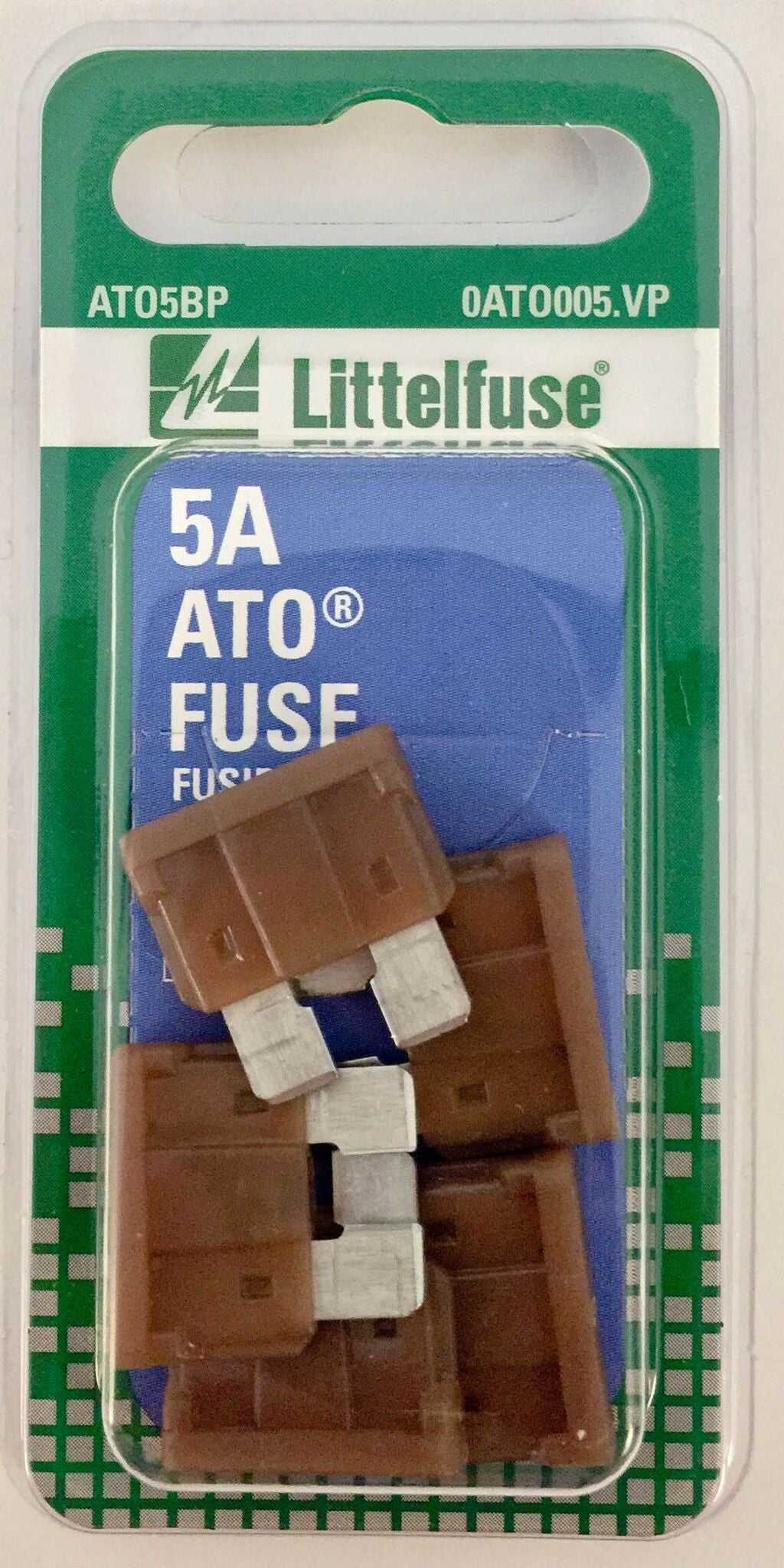 Littelfuse Inc., 0ATO005.VP Littelfuse Inc. Sicherung Hellbraune Klinge