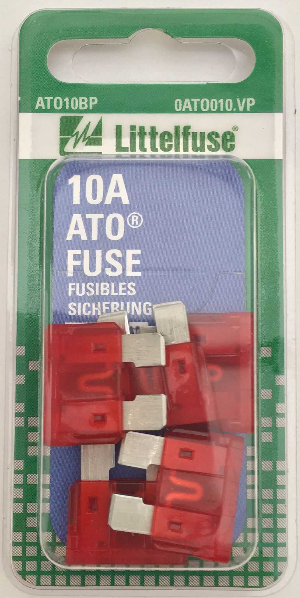 Littelfuse Inc., 0ATO010.VP Littelfuse Inc. Sicherung Rote Klinge