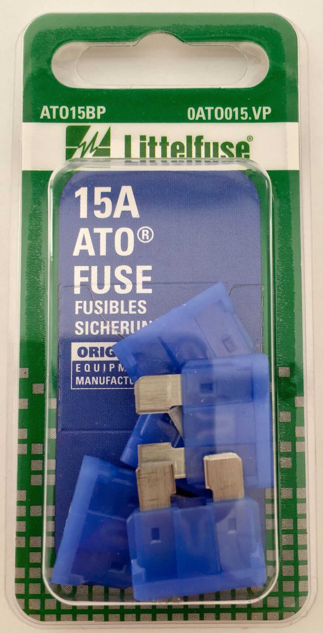 Littelfuse Inc., 0ATO015.VP Littelfuse Inc. Sicherung Blaue Klinge