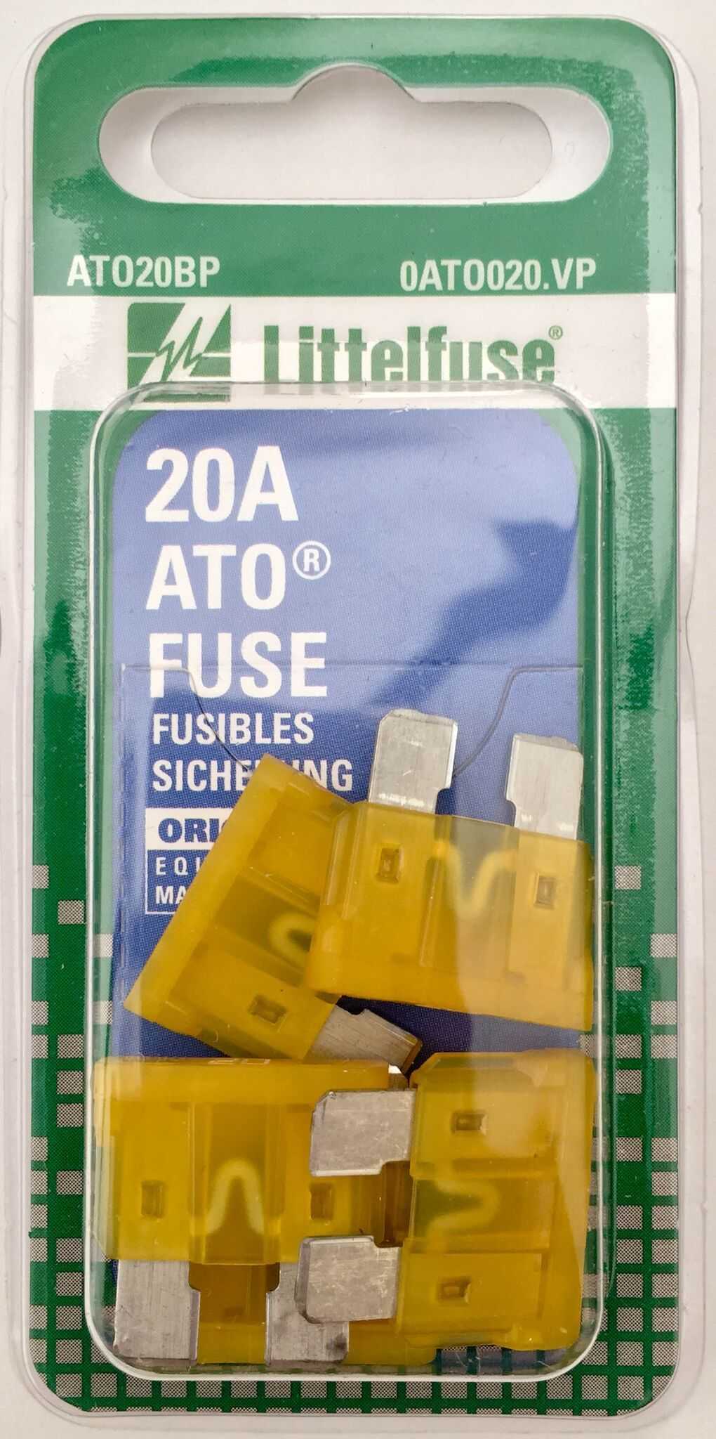 Littelfuse Inc., 0ATO020.VP Littelfuse Inc. Sicherung Gelbe Klinge