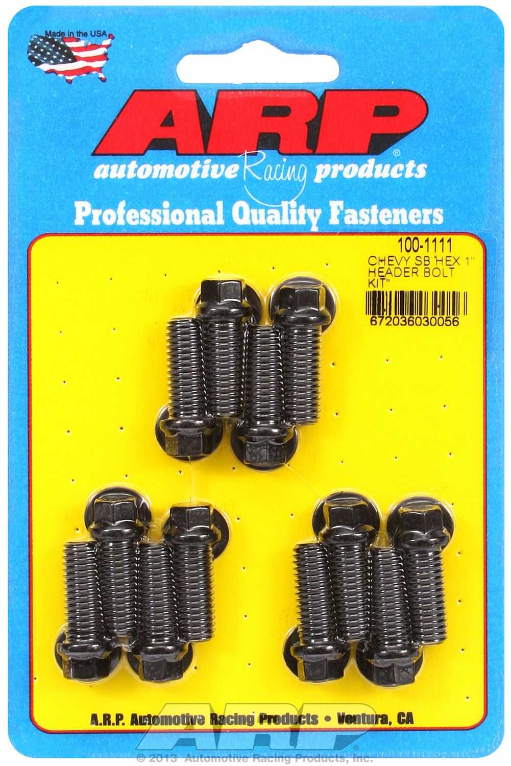 ARP-Befestigungselemente, 100-1111 ARP Fasteners Auspuffkrümmer-Schraube für Chevy Small