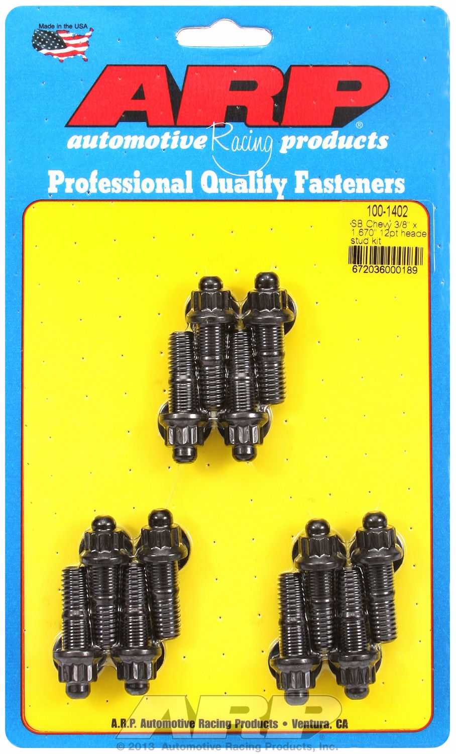 ARP-Befestigungselemente, 100-1402 ARP Fasteners Auspuffkrümmerbolzen für Chevy Small