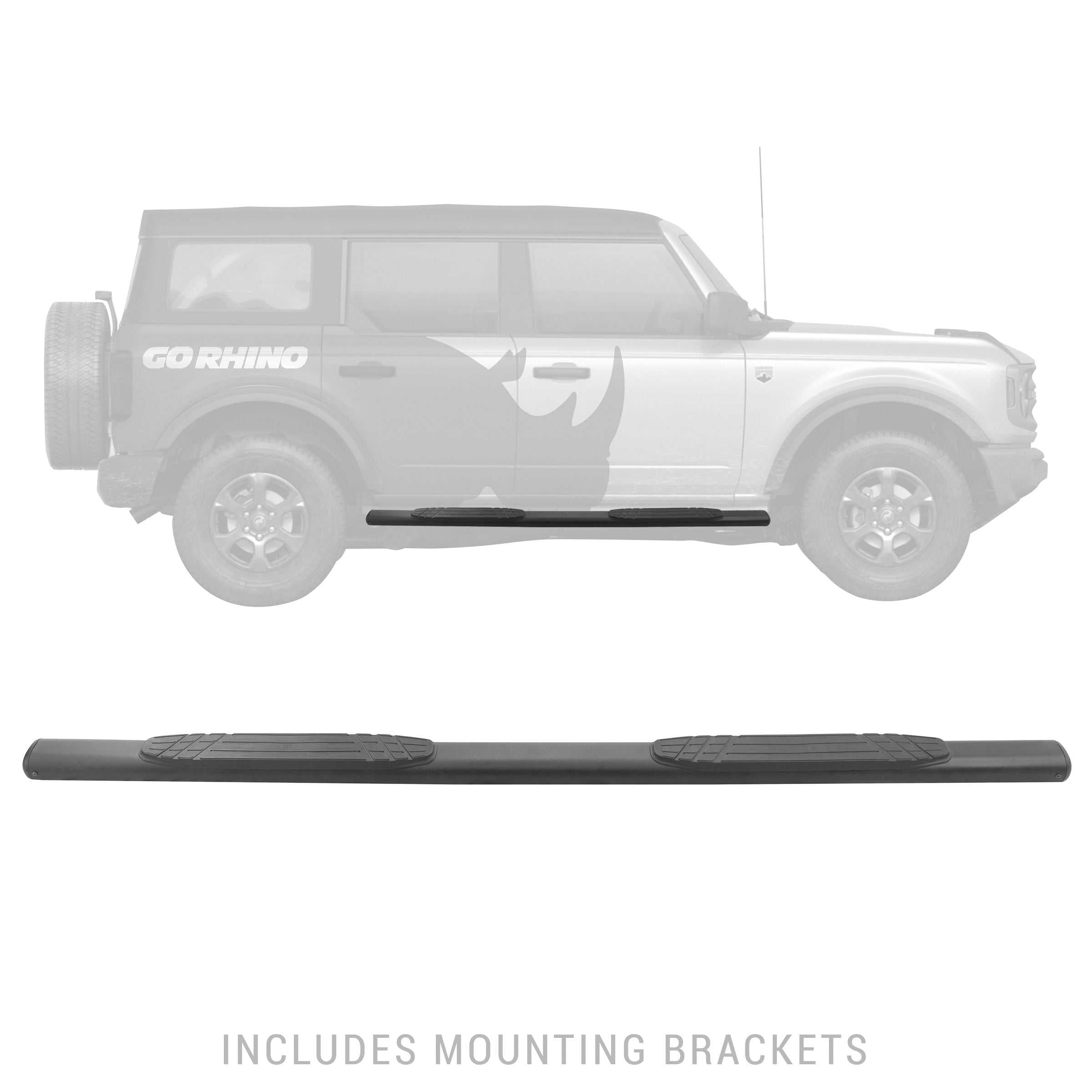 Los Nashorn, 104412973T Go Rhino Ford Bronco 4' 1000er Serie Blk Bausatz