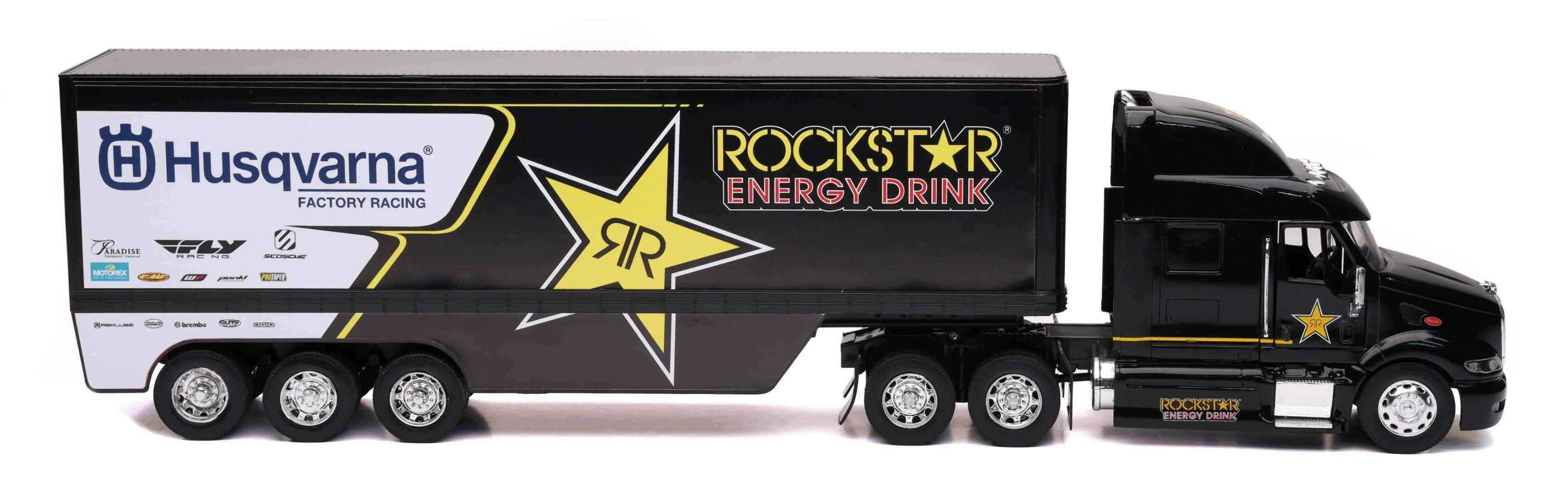 NEW-RAY, 10963 New-Ray 1:32 Maßstab Rockstar Husqvarna Racing Transporter Rig