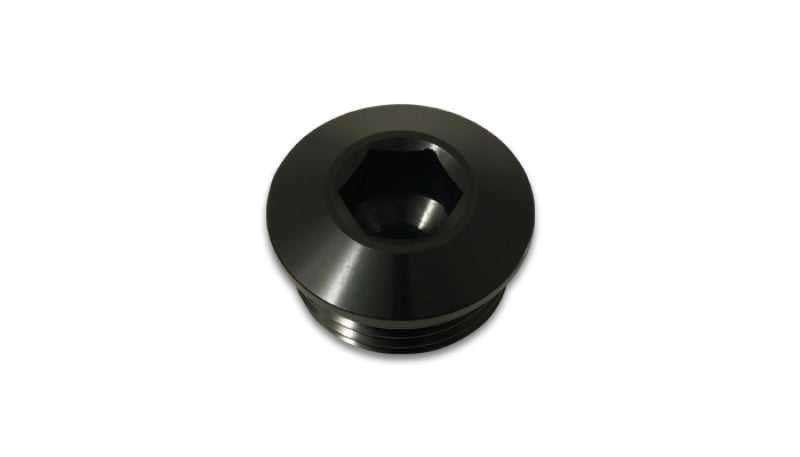 Lebendig, 10990 Vibrant Aluminum 34AN ORB Low Profile Port Plug - Schwarz eloxiert