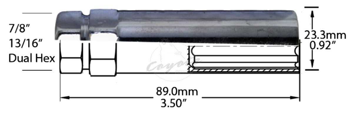 Coyote-Rad-Zubehör, 11497 Coyote Felgenzubehör Radmutternschlüssel-Adapter, tiefes Loch 6