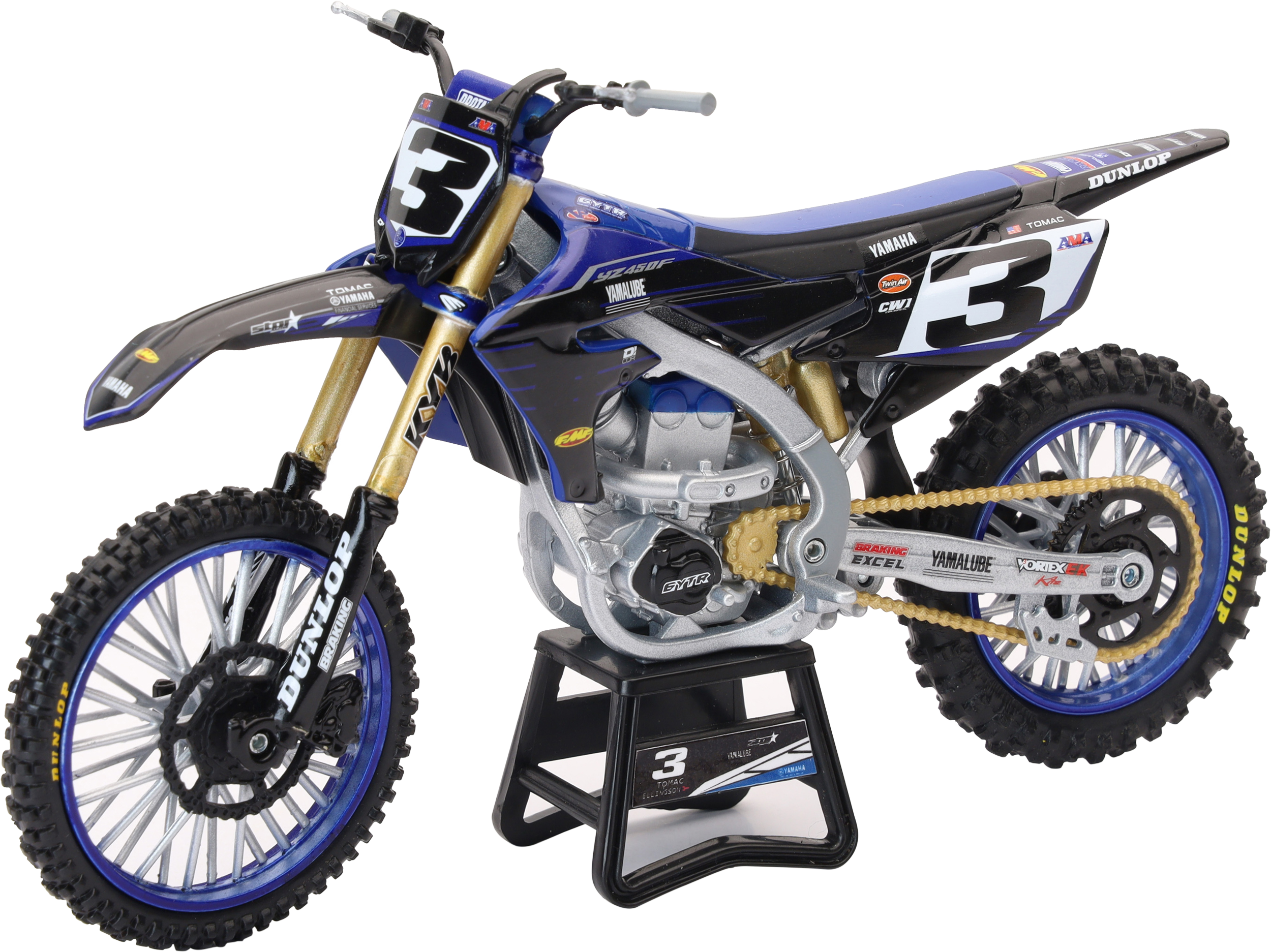 NEW-RAY, 58323 New-Ray 1:12 Maßstab Yamaha Team Yz450F Eli Tomac #3 W/#1 Sx/Mx